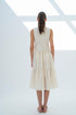 V NECK MIDI DRESS CREAM - Barrus London